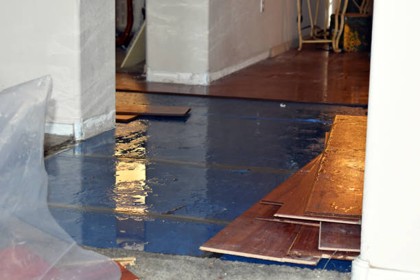 Professional Basement Flood Cleanup technician working in Afton, OK